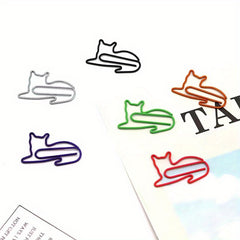 12pcs Cat Paper Clips Cat Bookmark Clips Cat Enthusiast Cat Office Supplies