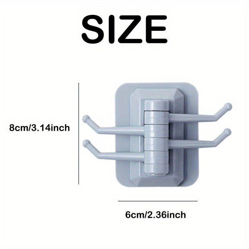 180 Swivel Hook 4 Hook Bathroom Wall Shelf