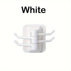 180 Swivel Hook 4 Hook Bathroom Wall Shelf