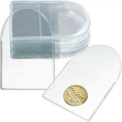 50pcs Single Pocket Coin Sleeves Clear Plastic Holder Small Coin Protector