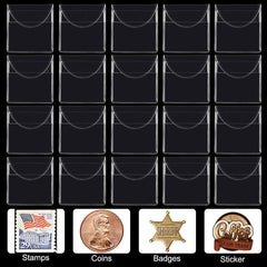 50pcs Single Pocket Coin Sleeves Clear Plastic Holder Small Coin Protector