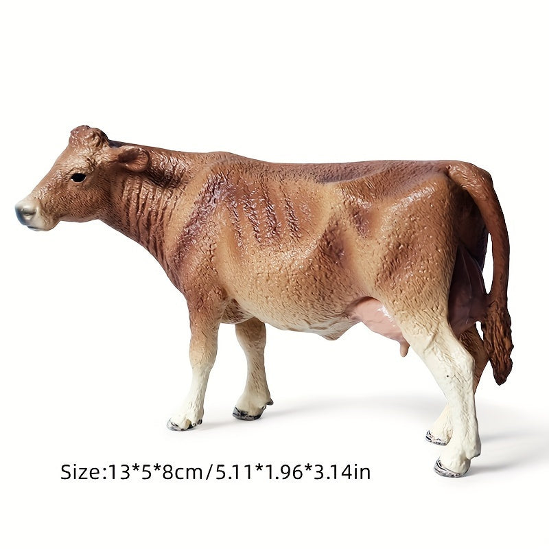 Farm World Animal Figurine Farm Toys for Birthday Gift Braunvieh Cow