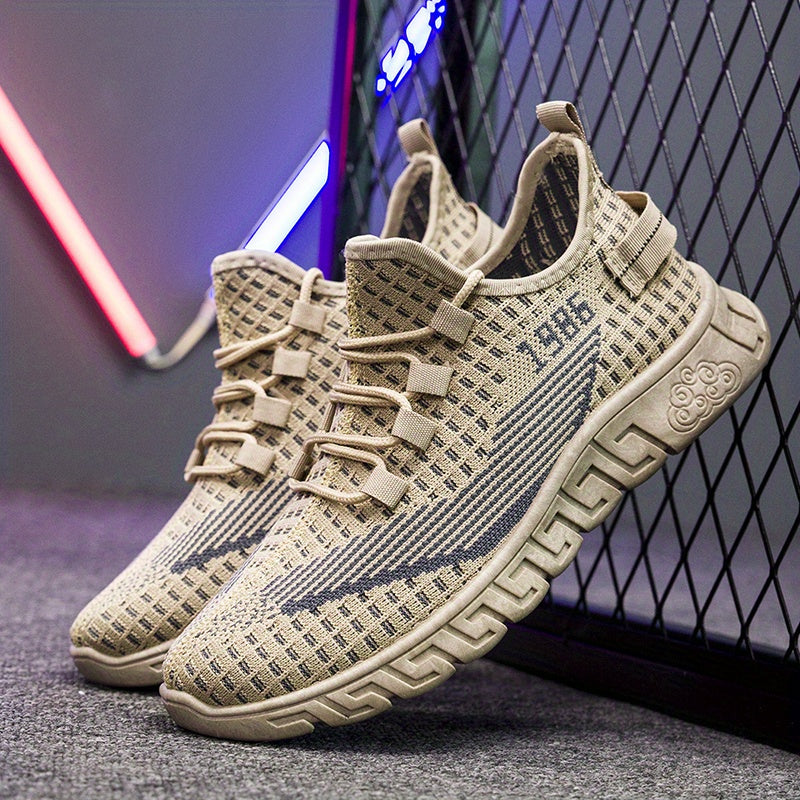Men's Lightweight Lace Up Running Shoes Breathable Non Slip Sneaker