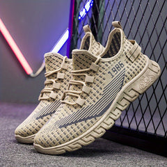 Men's Lightweight Lace Up Running Shoes Breathable Non Slip Sneaker