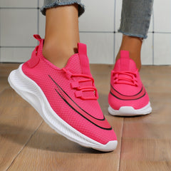 Women's Lace Up Running Shoes Breathable Athletic Sneakers