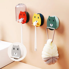 Toothbrush Holders Bathroom Office Home Wall Mounted Hooks Organizer