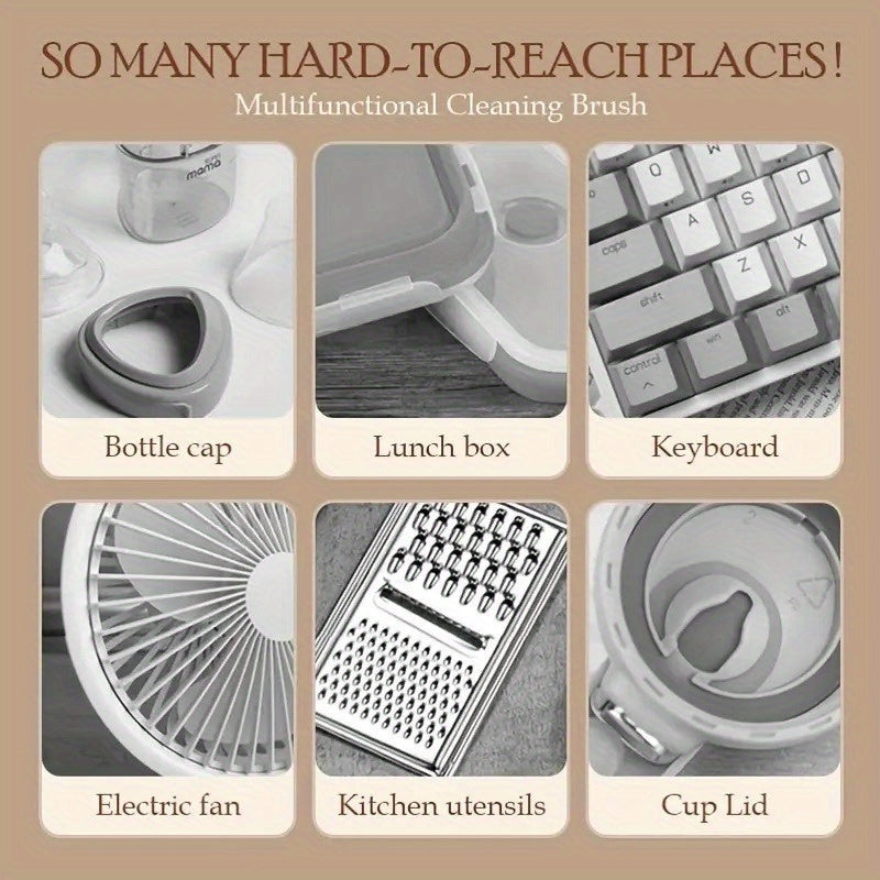 4pcs Flexible Keyboard Cleaning Brush Cup Cover Groove Gap Supplies