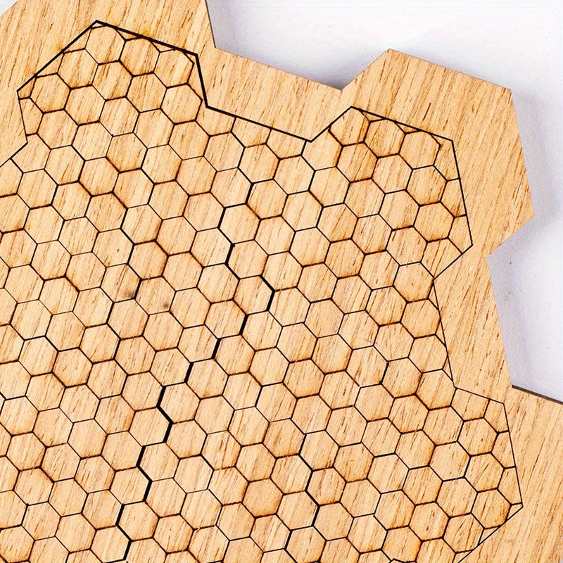 Hexagonal Wooden Puzzle with Unique Shapes & Colors for Ages 14+