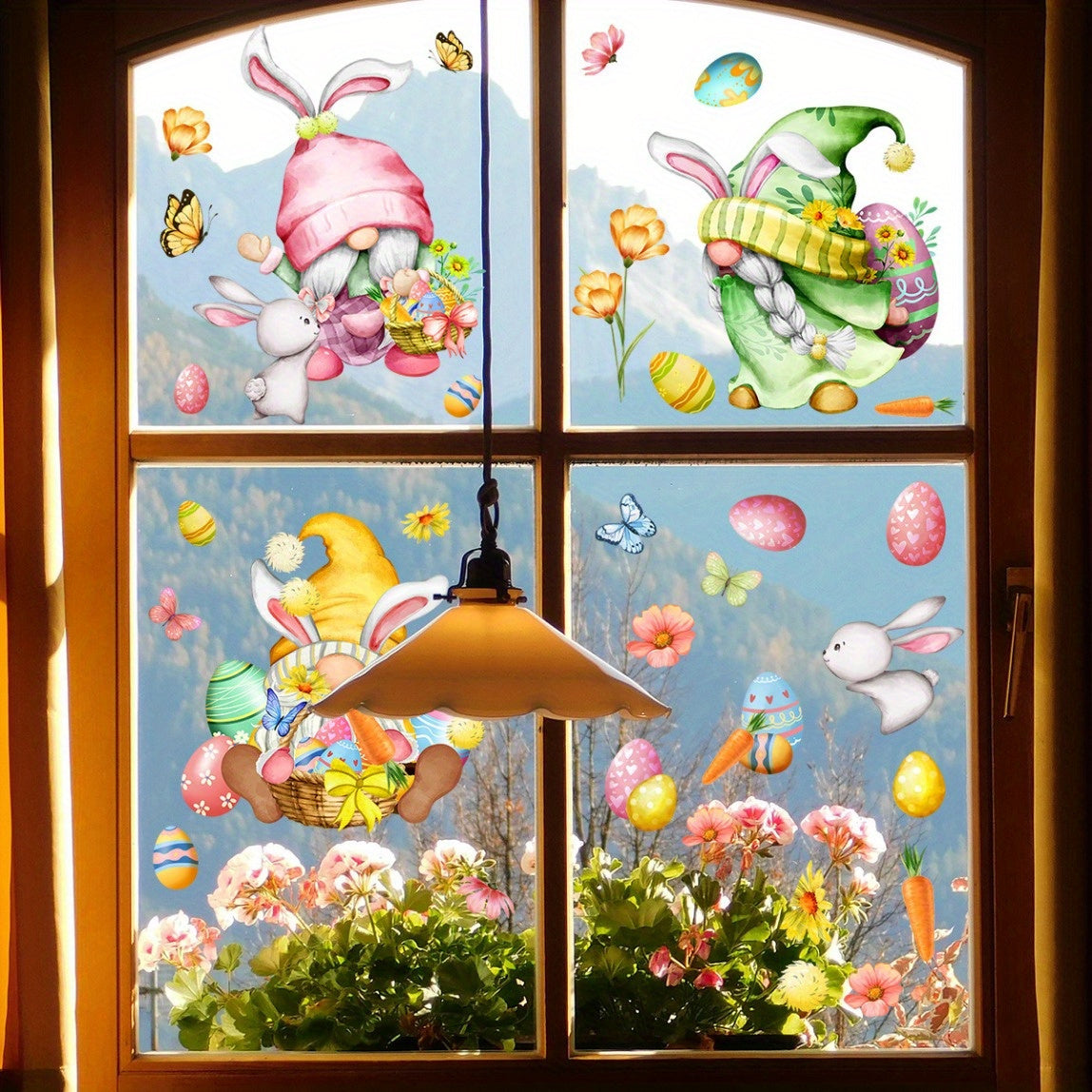 Easter Window Sticker Static Double Sided Pattern Removable S