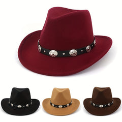 Men's Retro Jazz Wool Top Hat Ethnic Style Flat Brim Felt Hat