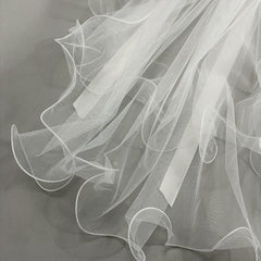 Ivory Tulle Bridal Veil Cape Shawl for Women