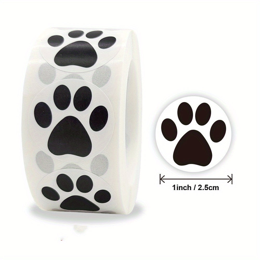 500 Dog Puppy Paw Prints Stickers Colorful Labels