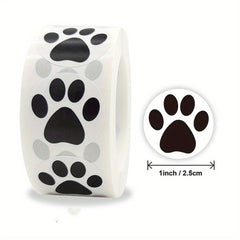 500 Dog Puppy Paw Prints Stickers Colorful Labels