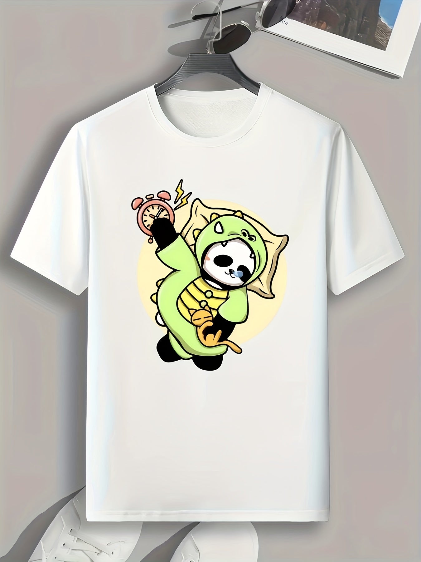 Panda Print Men's Tee for Summer