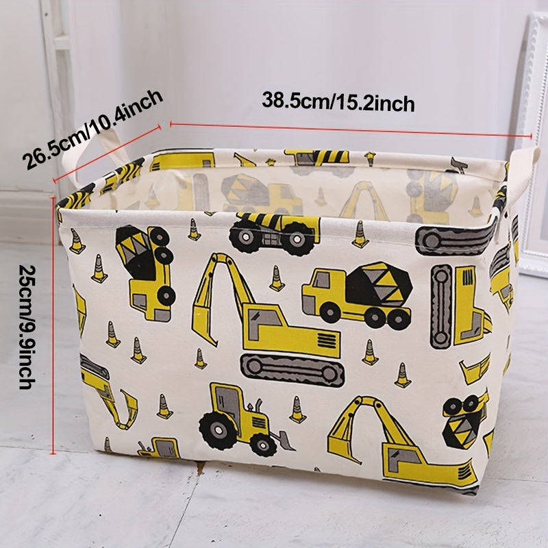 Canvas Waterproof Collapsible Clothes Organizer Basket With Handle