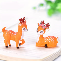 4pcs Cartoon Deers Home Decor Ornaments Funny Housewarming Gift Party Favors
