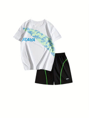 Boys Sports Suit Short Sleeves Tops & Bottoms Summer Kids Clothes