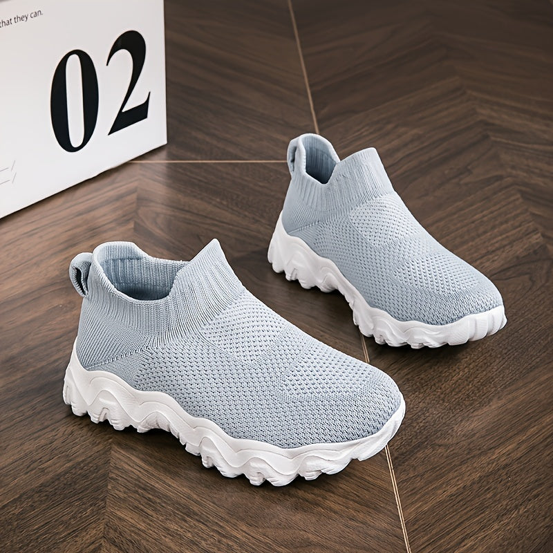 Boy's Slip On Sock Shoes Woven Knit Sneakers Running Shoes