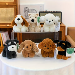 Dog Plush Toy Collection - Golden Retriever, Basset Hound, Schnauzer, Rottw