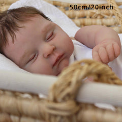 20in Soft Silicone Newborn Baby Doll w/ 3D Skin & Cloth Body Lifelike Gift