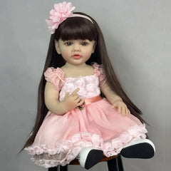 Realistic Reborn Baby Doll in Pink Floral Dress
