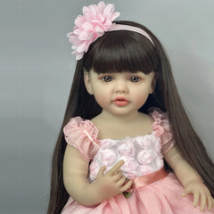 Realistic Reborn Baby Doll in Pink Floral Dress