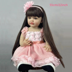 Realistic Reborn Baby Doll in Pink Floral Dress