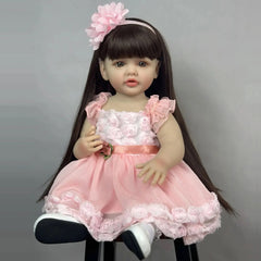 Realistic Reborn Baby Doll in Pink Floral Dress