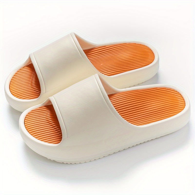 Men's Block Slip On Platform Slides Unisex Open Toe Slippers