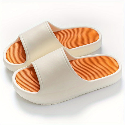 Men's Block Slip On Platform Slides Unisex Open Toe Slippers