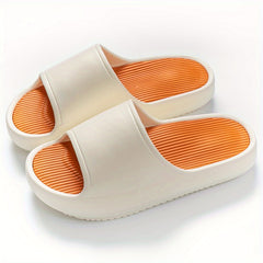 Men's Block Slip On Platform Slides Unisex Open Toe Slippers