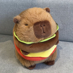 Cute Capybara Plush Toy in Realistic Hamburger Design