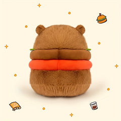 Cute Capybara Plush Toy in Realistic Hamburger Design