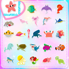 50pcs Marine Life Vinyl Stickers Ocean Dolphin Shark Decorative DIY Stickers