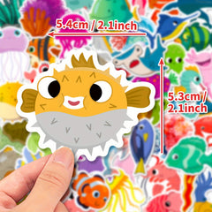 50pcs Marine Life Vinyl Stickers Ocean Dolphin Shark Decorative DIY Stickers