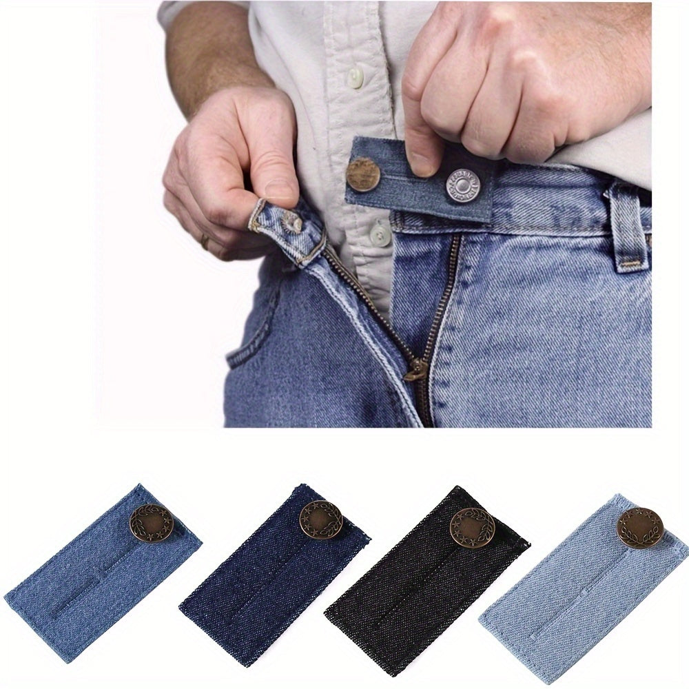 4pcs Elastic Waist Extender Adjustable Pants Jeans Trousers Waistband