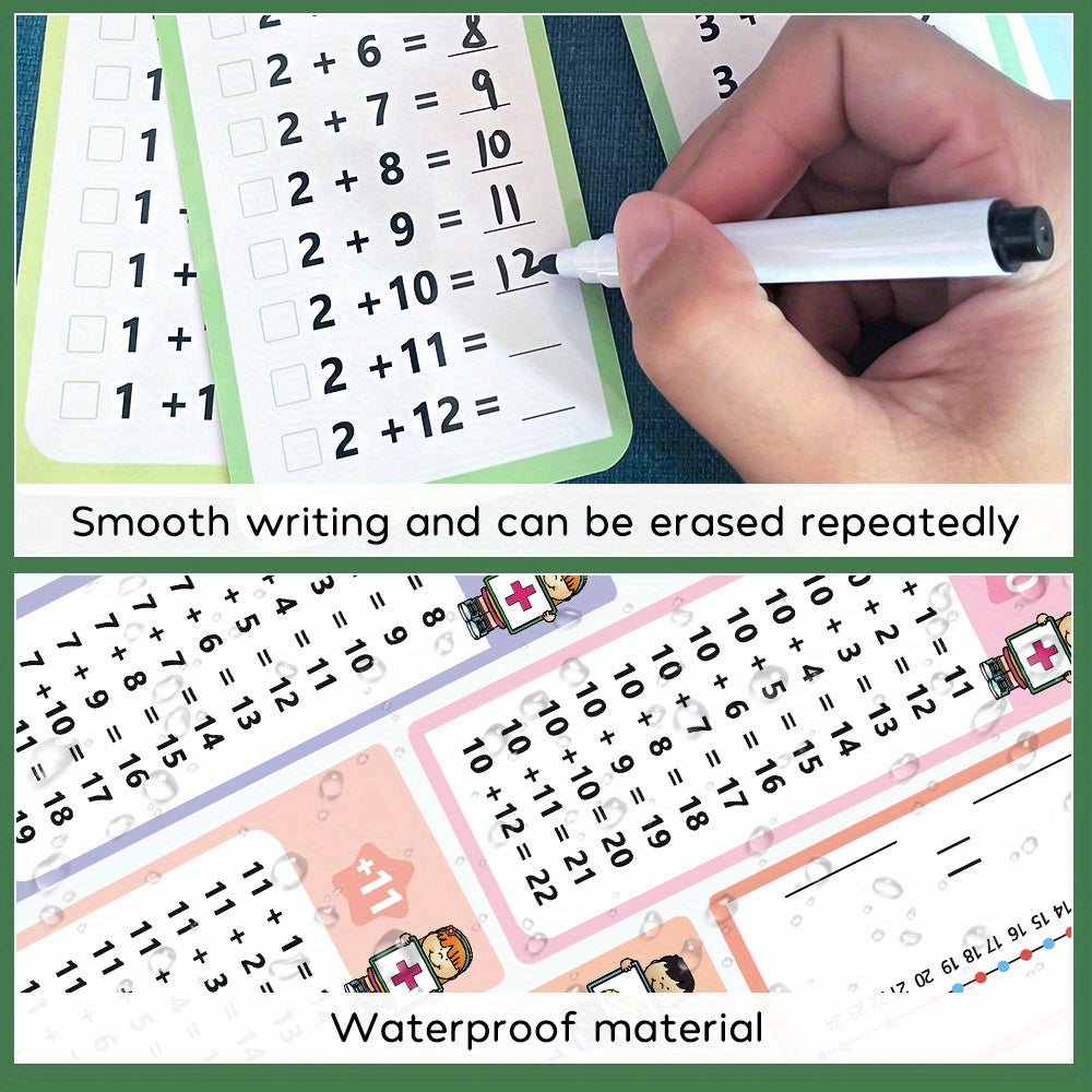 60 Sheets Math Flash Cards Set of 4, All Facts and Games, School Supplies