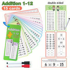 60 Sheets Math Flash Cards Set of 4, All Facts and Games, School Supplies