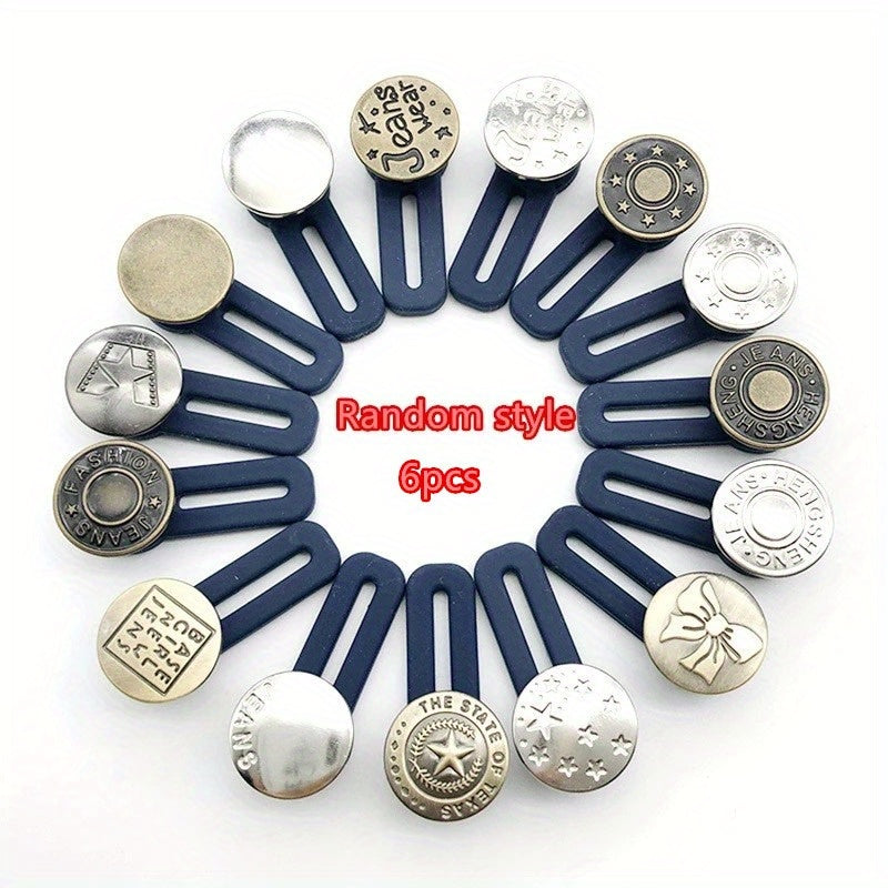 6pcs Waistband Extenders Metal Button Adjustable Waist Stretch Pants