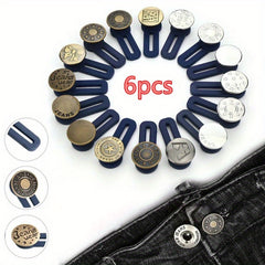 6pcs Waistband Extenders Metal Button Adjustable Waist Stretch Pants