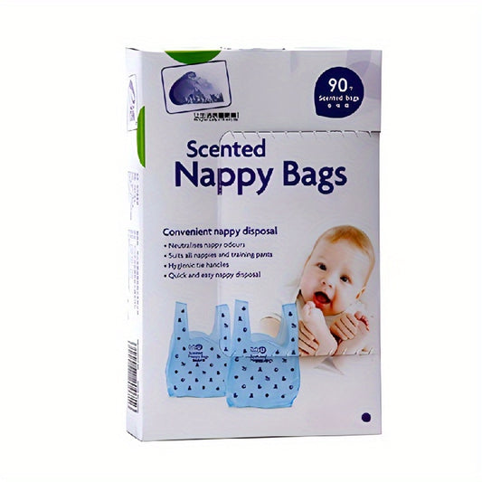 90pcs Scented Diaper Garbage Bags Nappy Collection Bags Thickened Vest Portable