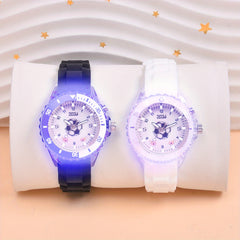 Boys' Soccer Sports Watch Dual LED Quartz Wristwatch Silicone Strap