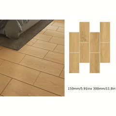 8pcs Wood PVC Floor Tile Peel And Stick Classic Wood Grain Self Adhesive