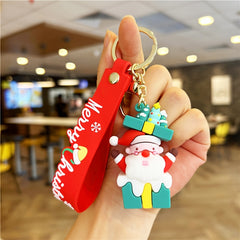 Santa Claus Christmas Tree Pendant Keychain Gift