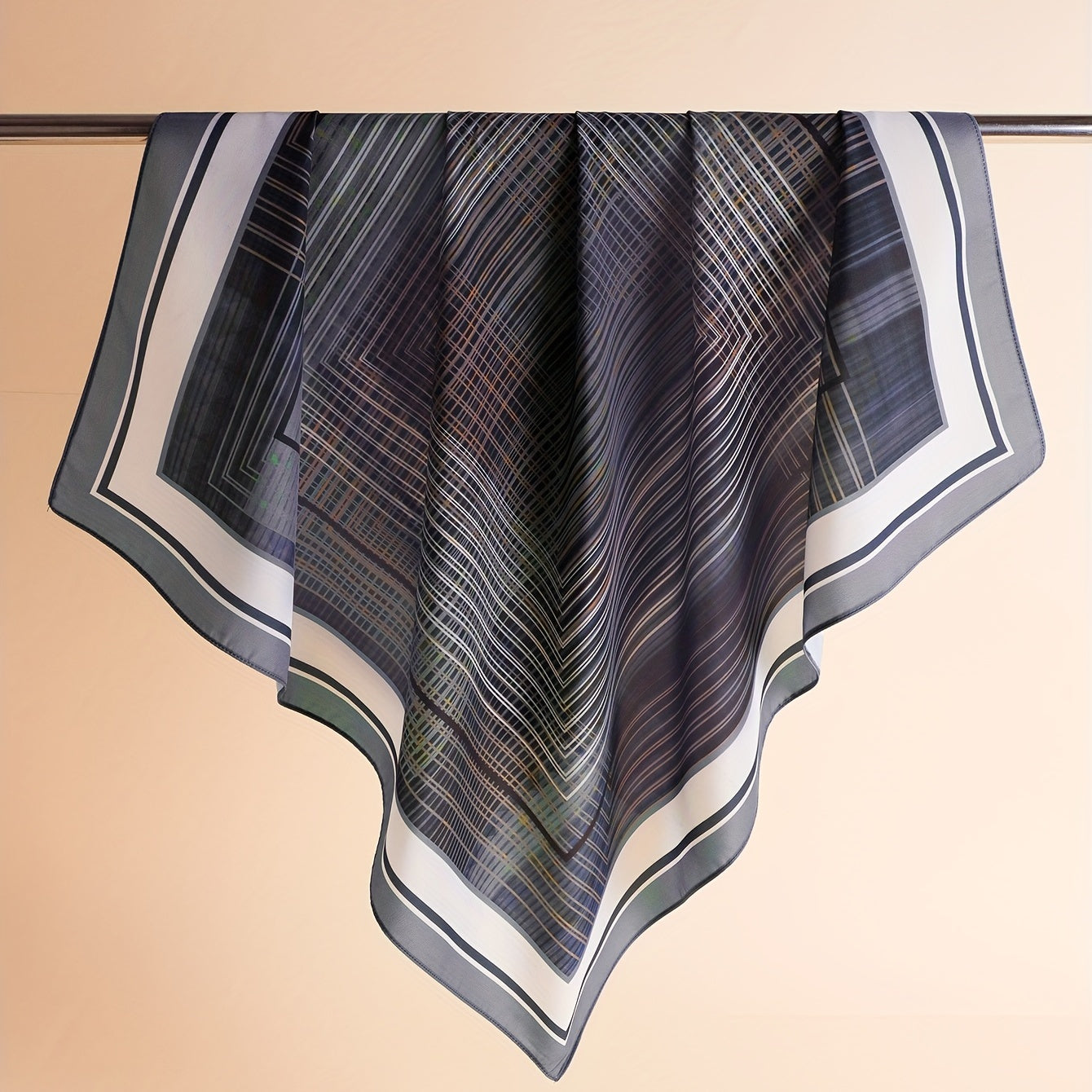Plaid Print Bandana Classic Shawl Satin Square Scarf Neckerchief