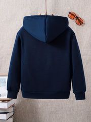 Boys Flower Print Hooded Sweatshirt for Spring Fall