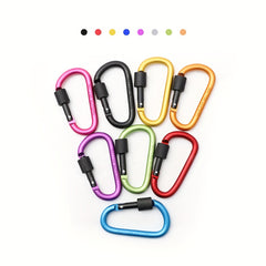2pcs Carabiner Clip Lock Aluminum Alloy D Ring Key Chain Clip Ho