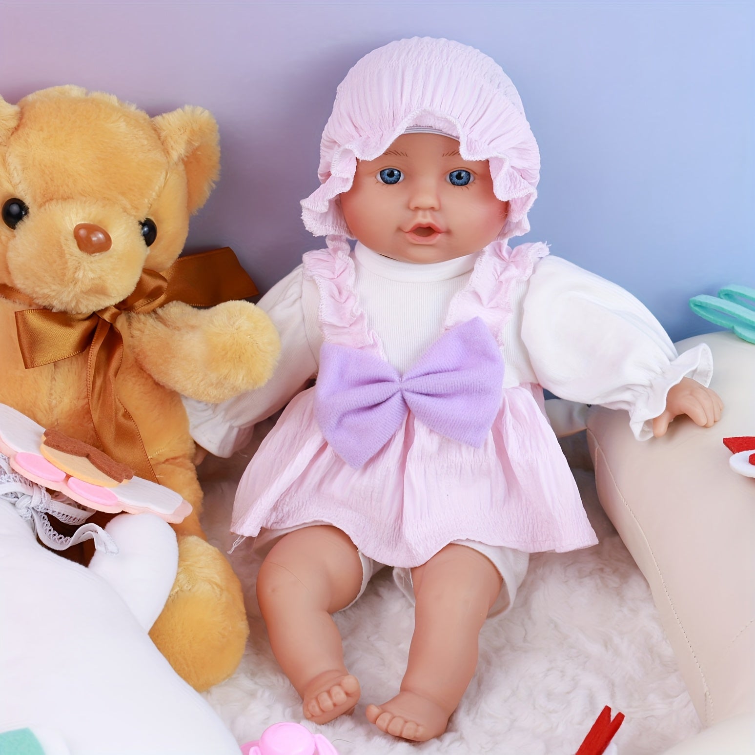 MOXXGFT 33cm Reborn Toddler Doll with Clothes and Pacifier