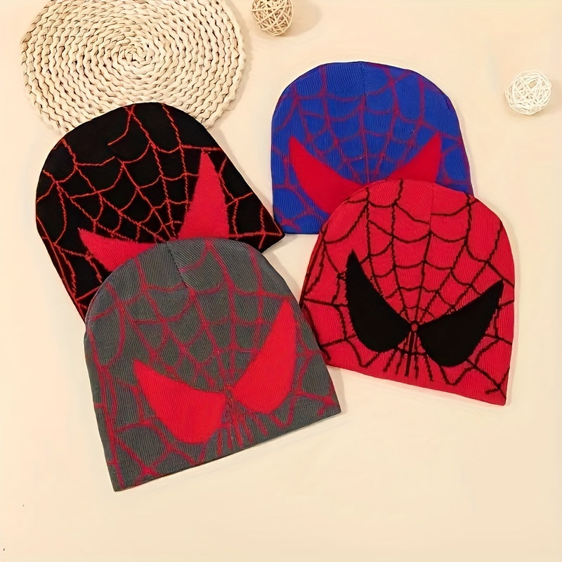 Y2K Spider Web Jacquard Beanie Unisex Hip Hop Knit Hat