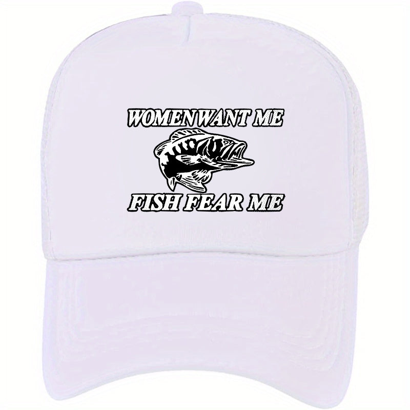 Fish Print Baseball Cap Lightweight Adjustable Sun Hat Unisex